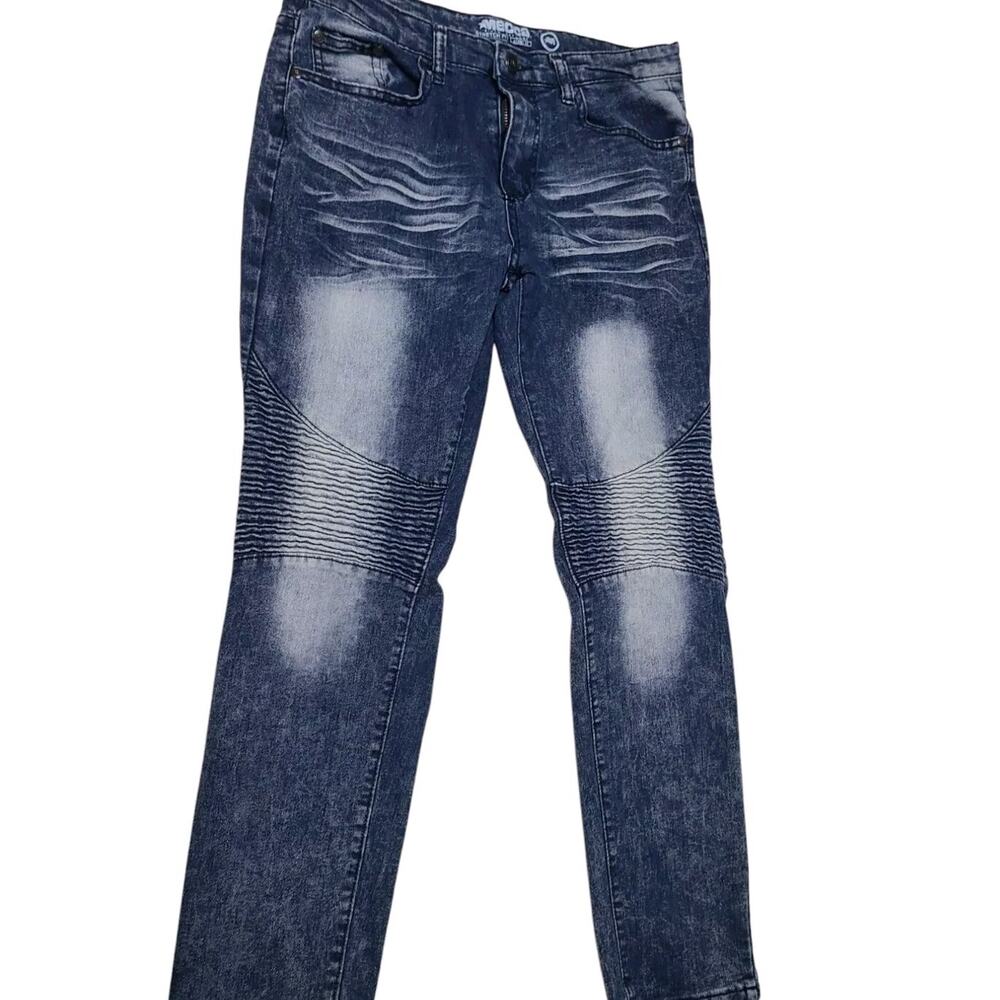 Youth Skinny Stretch Acid Wash Moto Jeans Mecca Since Day 1 Sz 16 - Picture 8 of 10